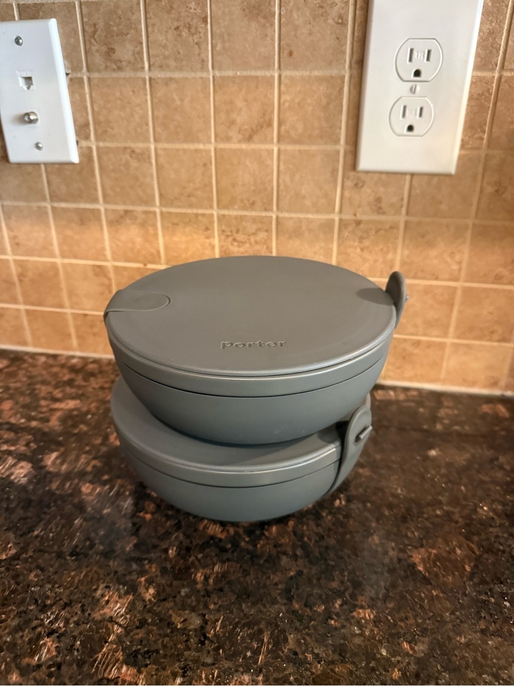 TWO W&P Porter Ceramic Lunch Bowls in Charcoal